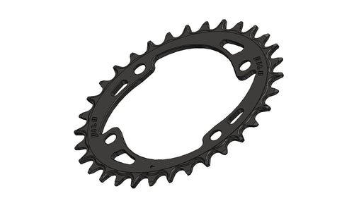 C91 - 32T Narrow wide Elliptic Chainring 96bcd Asymmetric Black Anodized