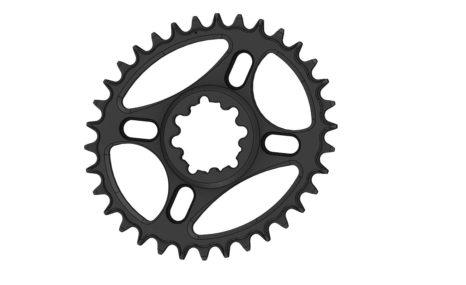34T Narrow wide Elliptic Chainring for Sram direct dub