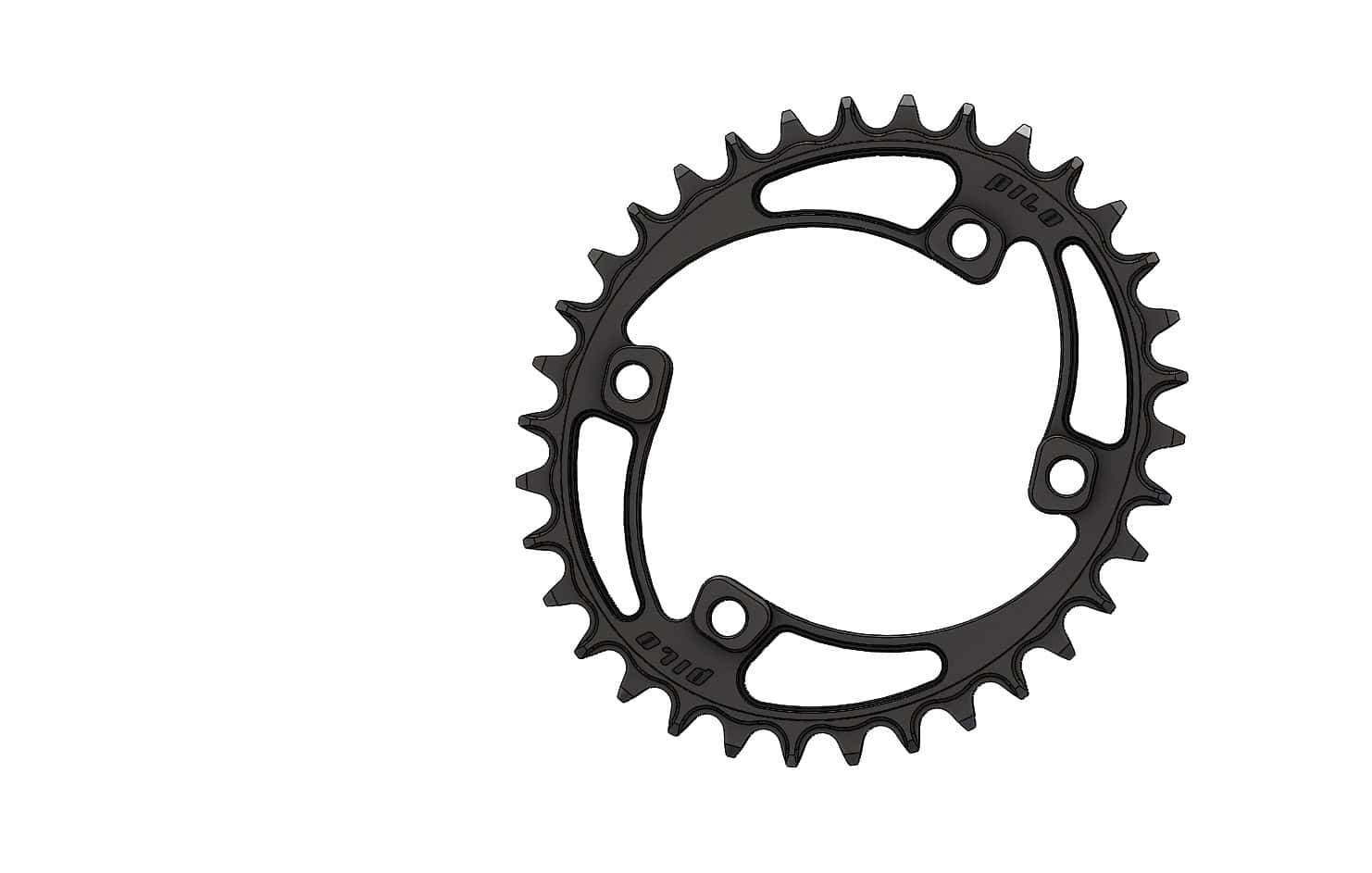 34T Narrow wide Elliptic Chainring for 96BCD Asymmetric