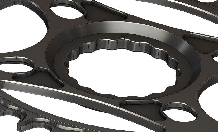30T Narrow wide Elliptic Chainring for Race Face direct Black Anodized