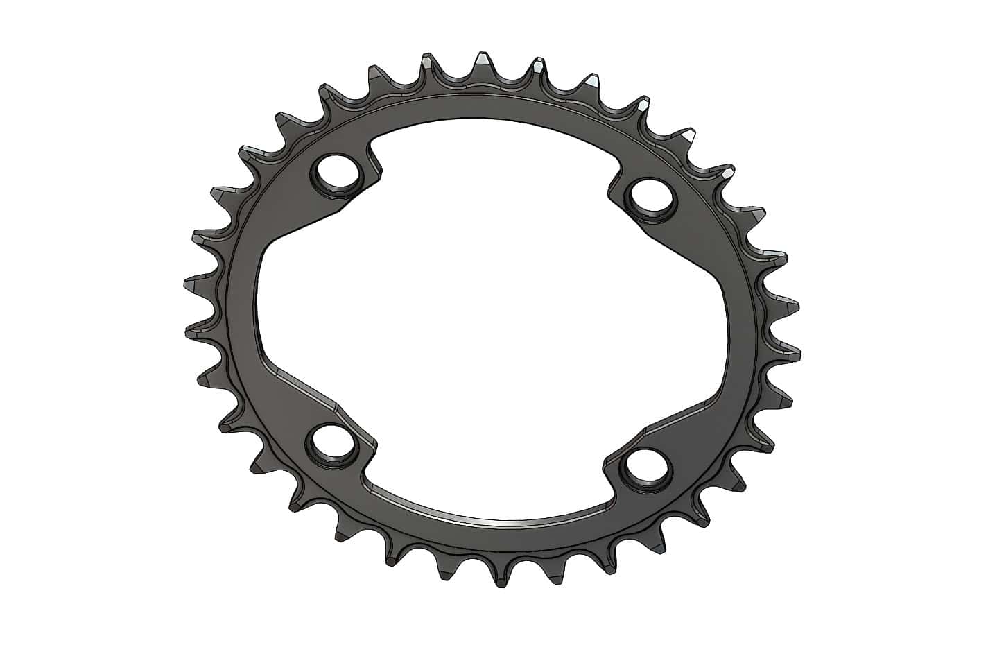 34T Narrow Wide Chainring for 104BCD Hyperglide+ Compatible