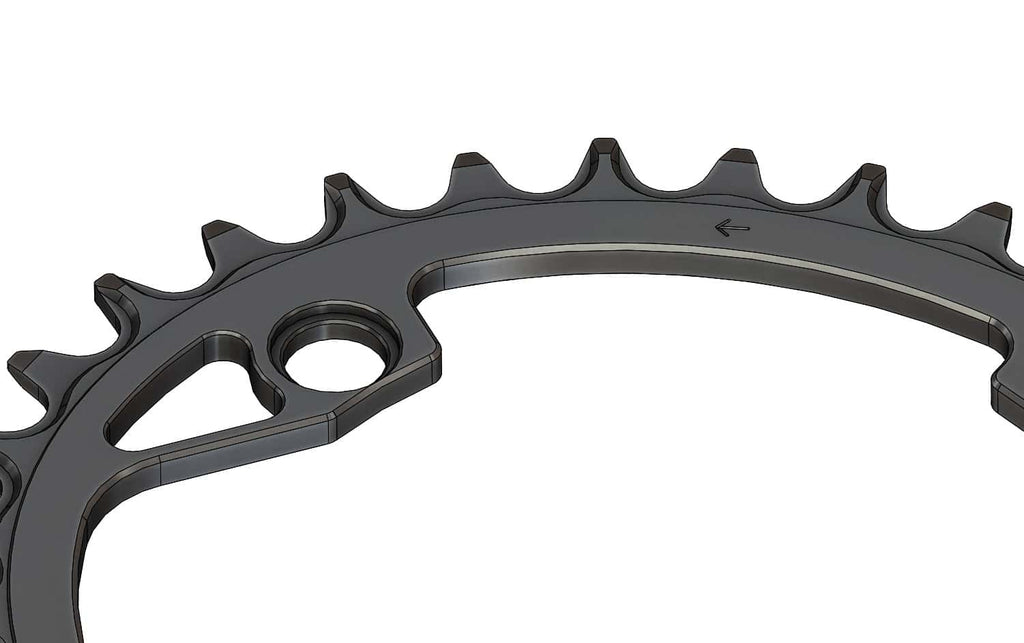 34T Narrow wide Elliptic Chainring for 104BCD Cranks - offset 0mm