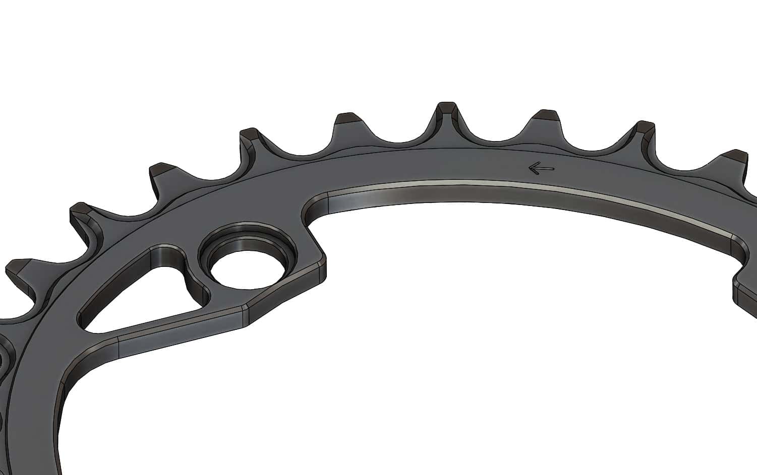 34T Narrow wide Elliptic Chainring for 104BCD Cranks - offset 0mm