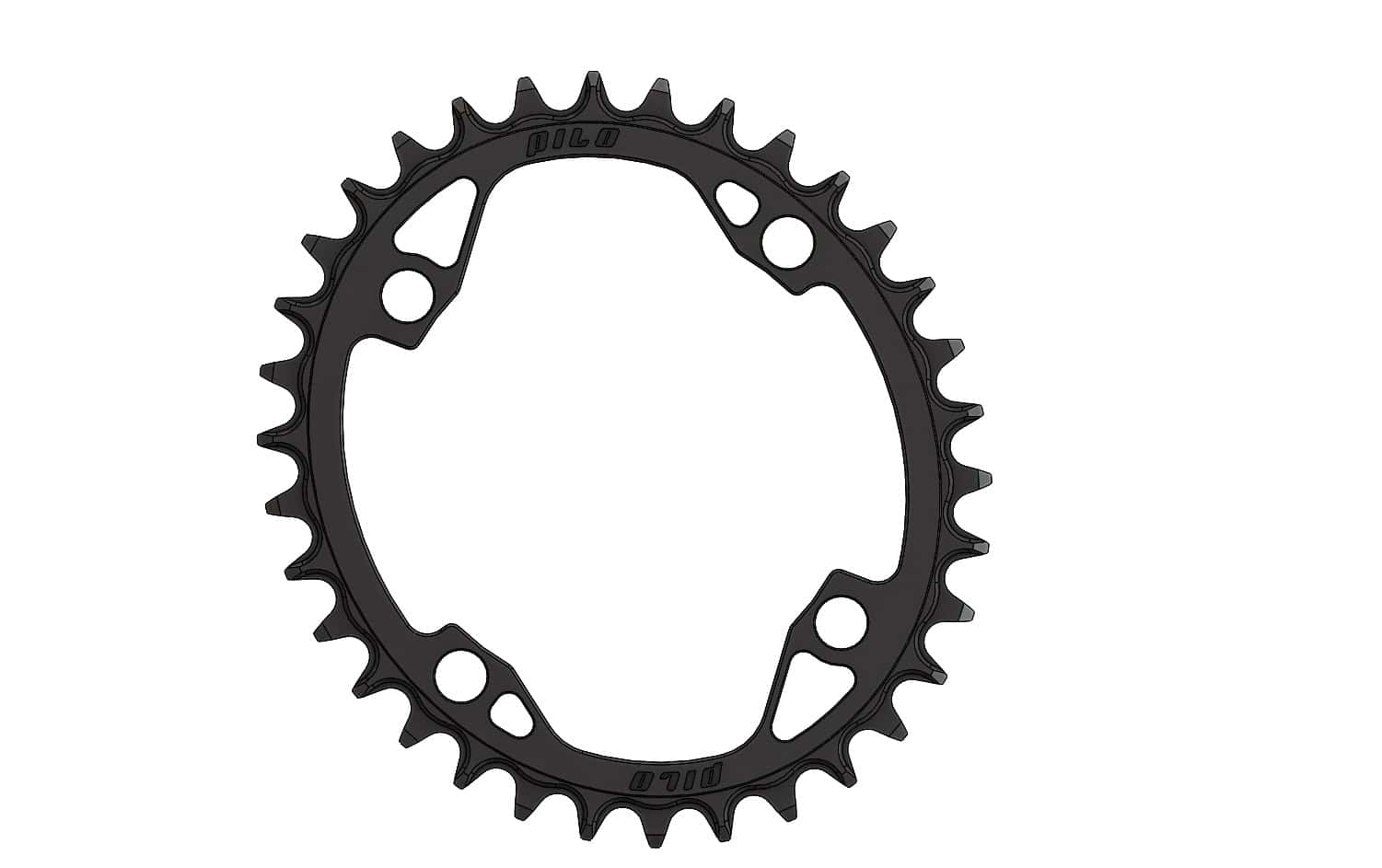 34T Narrow wide Elliptic Chainring for 104BCD Cranks - offset 0mm