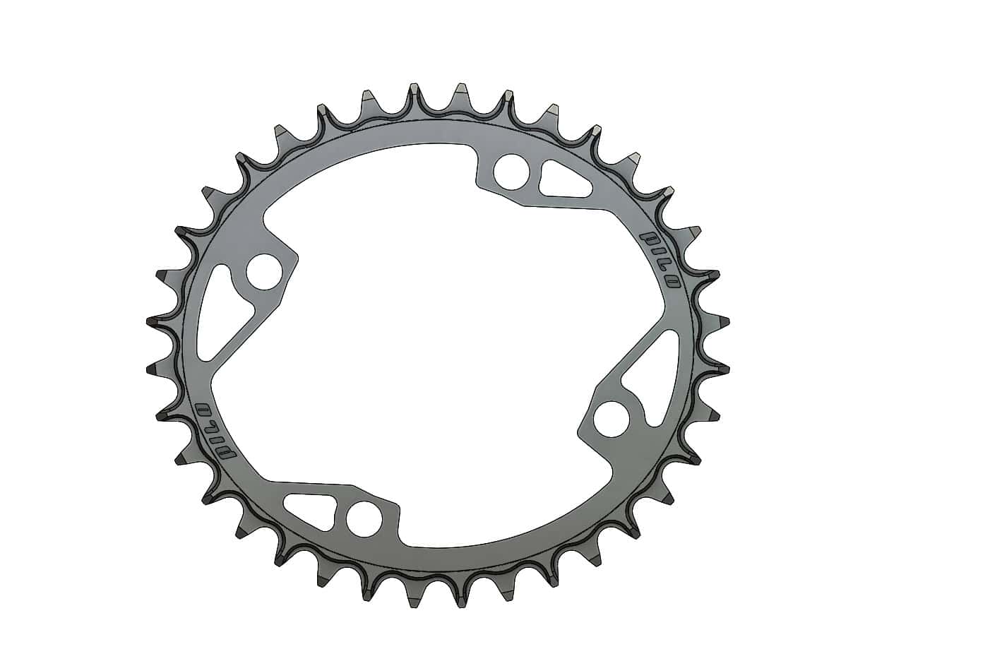 36T Narrow wide Elliptic Chainring for 104BCD Cranks - offset 0mm