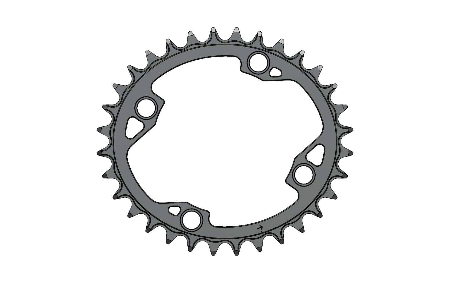 32T Narrow wide Elliptic Chainring for 96BCD