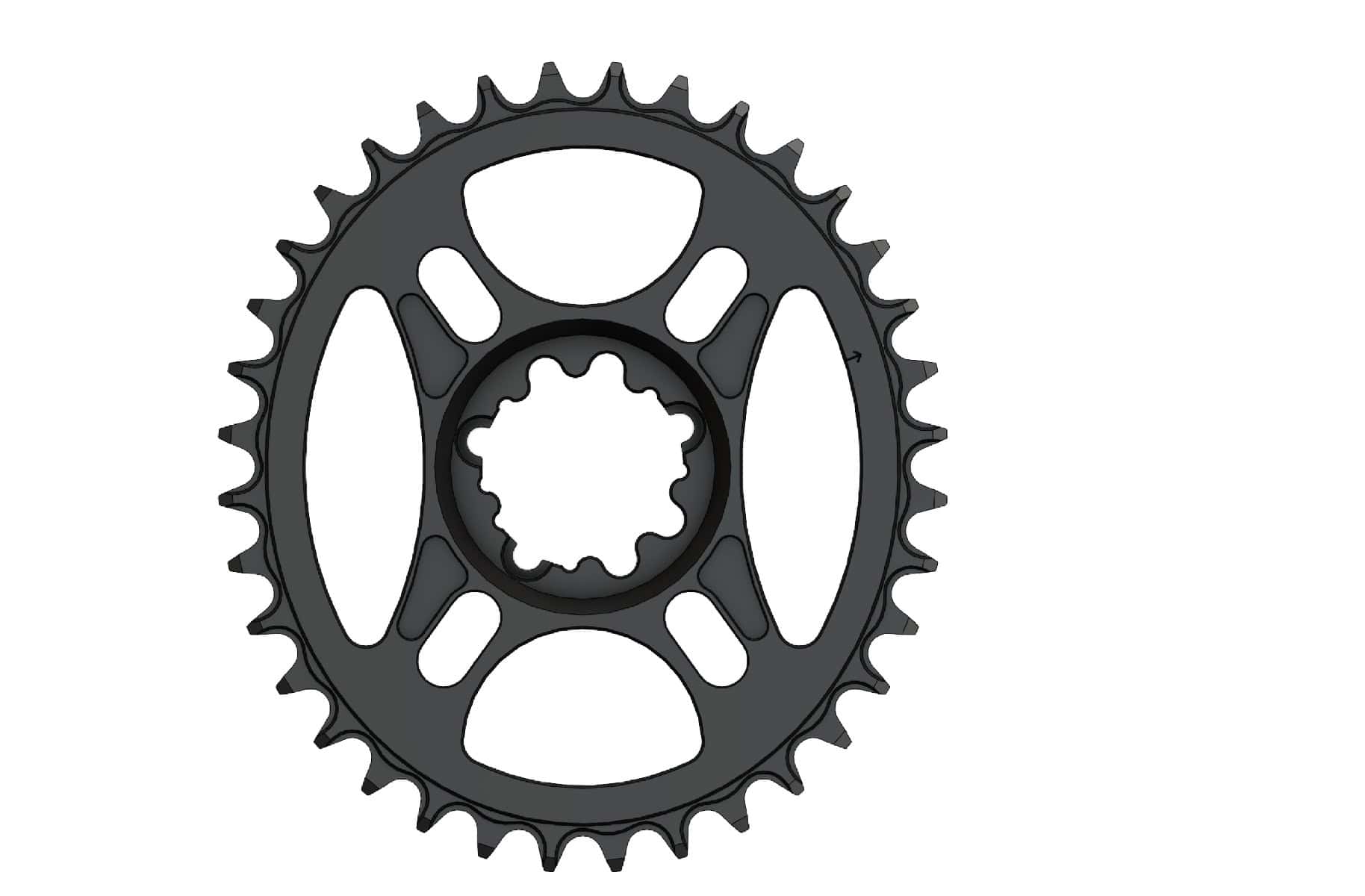 36T Narrow wide Elliptic Chainring for Sram Direct