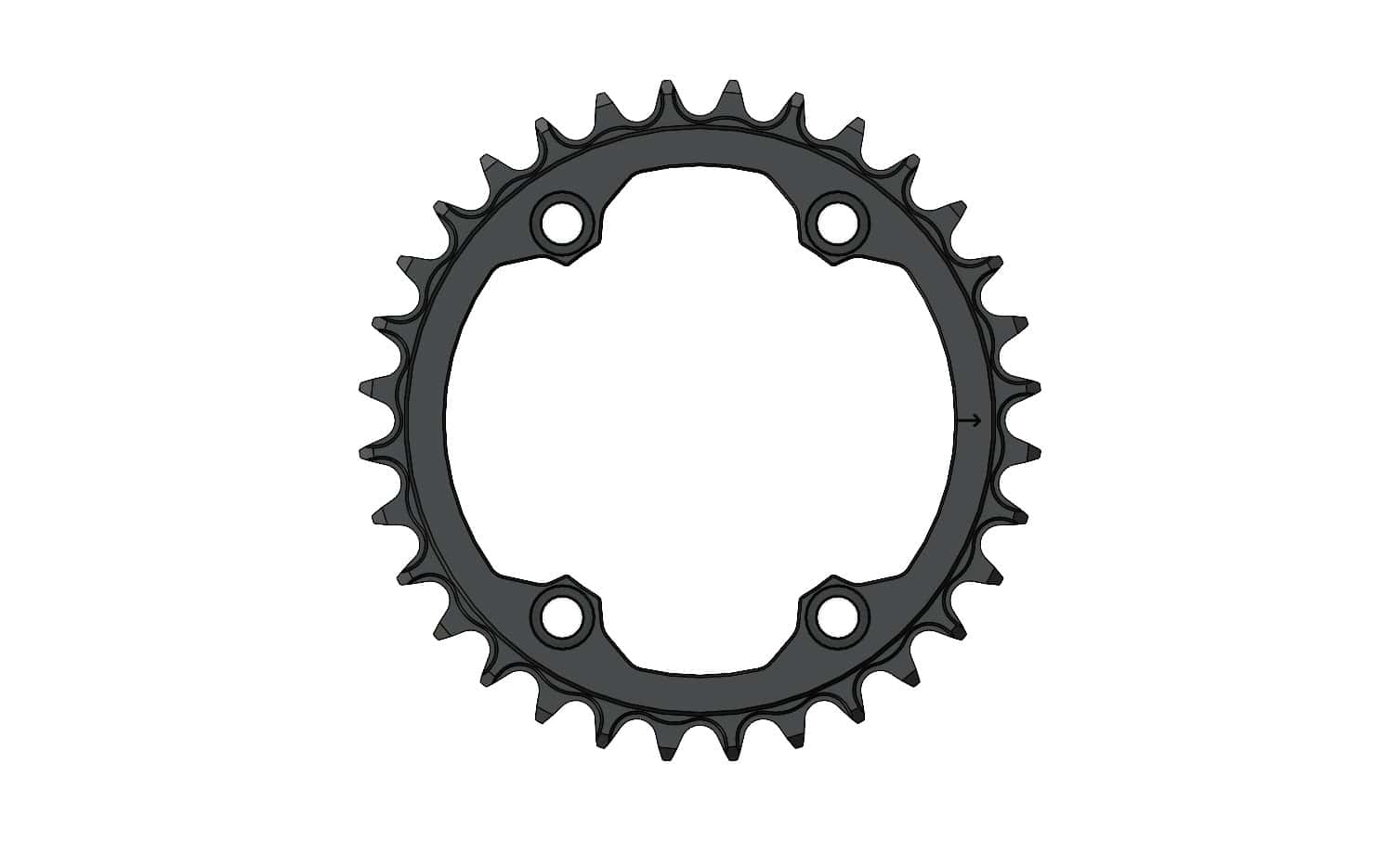 32T Narrow wide Chainring for 96BCD Asymmetric 12 Speed