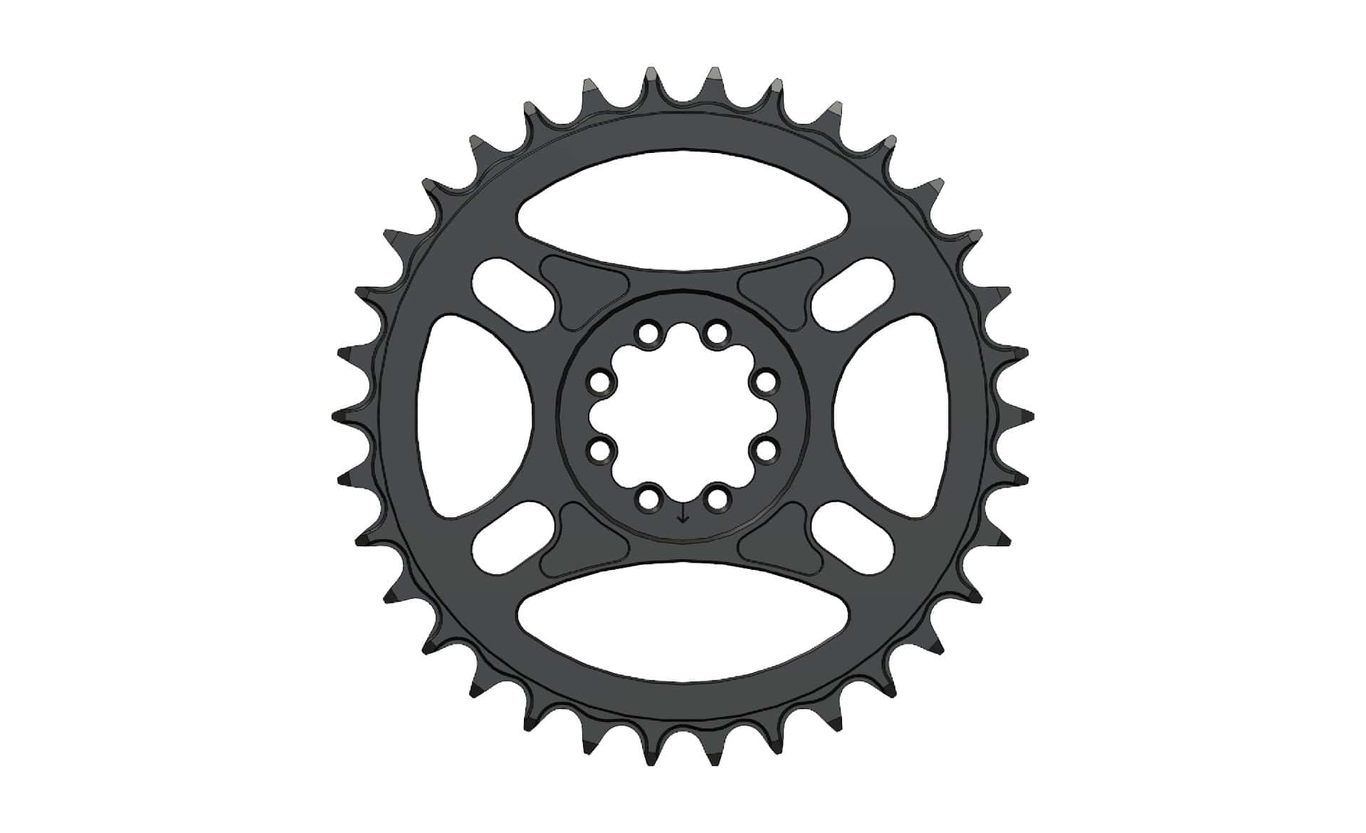34T Narrow wide Chainring for 8 hole T-Type crank and chain